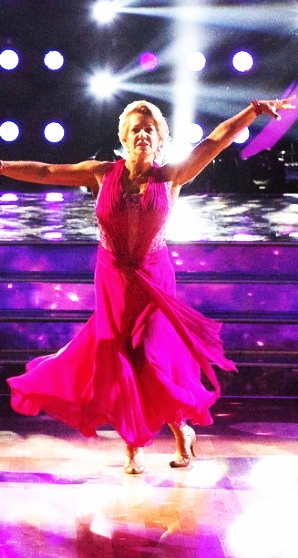[Tonya in pink waltz gown from DWTS]