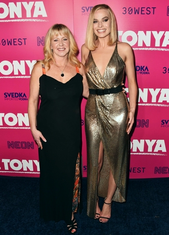 [Tonya at L.A. premiere of I, Tonya with Margot Robbie]